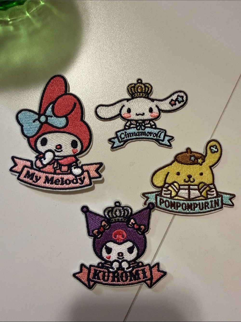 Sanrio Character Iron-On Patch Set in Pink, Yellow, White, Purple, Blue